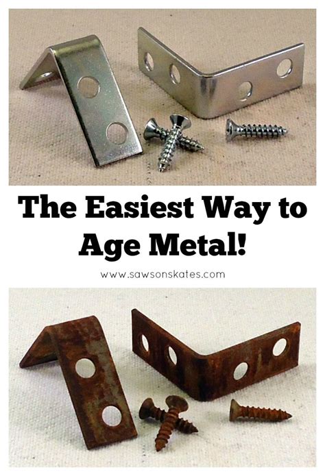 how to antique metal brackets|The Easiest Way to Age Metal EVER! .